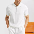 Men’s Classic Polo Shirt – Short Sleeve – Slim Fit – Cotton – Summer Casual Style – Navy Blue – White – Work & Golf Wear – M–XXL
